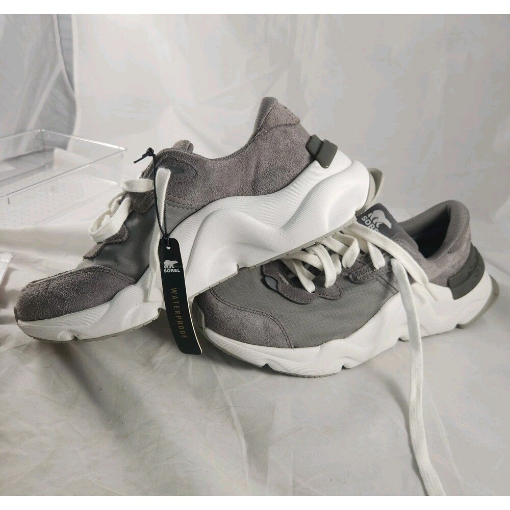 NWT Sorel Women's 7 Kinetic RNEGD Lace Up Waterproof Sneaker Gray NL4594-052